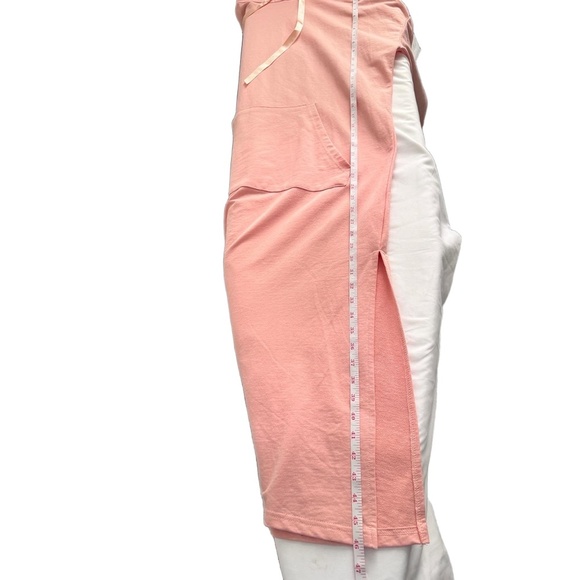 Benin Pink Long Sleeve Drawstring Hood Midi Length Sweatshirt Dress  NWOT - Picture 9 of 10